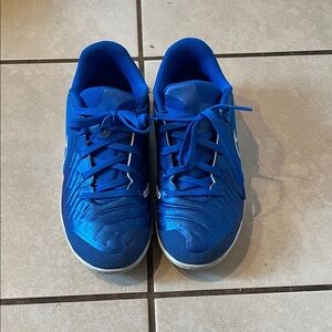 Gently worn Boys Nike size 3m blue sneakers